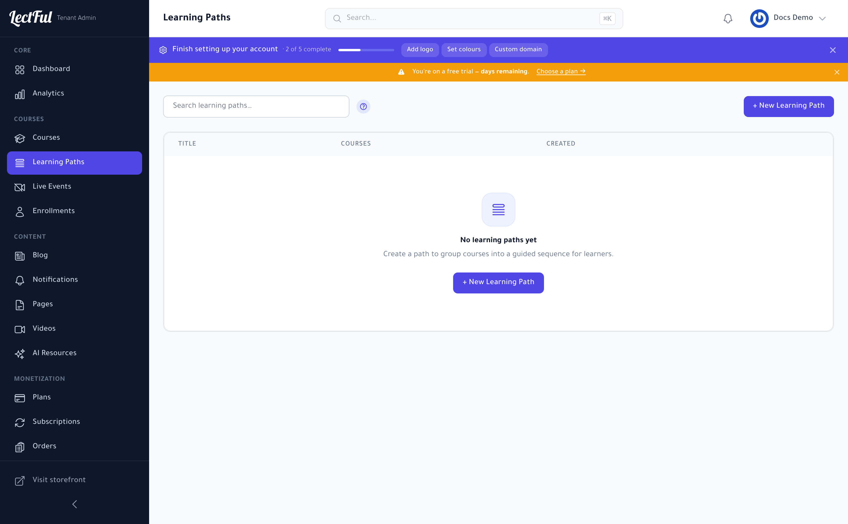 Learning Paths in Lectful — bundle courses into a guided sequence